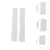 Maxbell Thin Long Tabi Sandal Socks Big Toe Separated for Women Flip Flops Accessory White