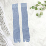 Maxbell Thin Long Tabi Sandal Socks Big Toe Separated for Women Flip Flops Accessory Blue