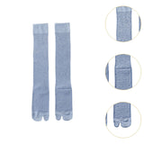 Maxbell Thin Long Tabi Sandal Socks Big Toe Separated for Women Flip Flops Accessory Blue