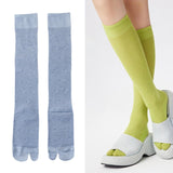 Maxbell Thin Long Tabi Sandal Socks Big Toe Separated for Women Flip Flops Accessory Blue