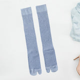 Maxbell Thin Long Tabi Sandal Socks Big Toe Separated for Women Flip Flops Accessory Blue