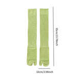 Maxbell Thin Long Tabi Sandal Socks Big Toe Separated for Women Flip Flops Accessory Green