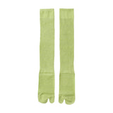 Maxbell Thin Long Tabi Sandal Socks Big Toe Separated for Women Flip Flops Accessory Green