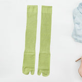 Maxbell Thin Long Tabi Sandal Socks Big Toe Separated for Women Flip Flops Accessory Green
