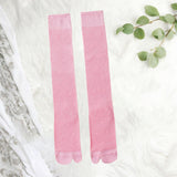 Maxbell Thin Long Tabi Sandal Socks Big Toe Separated for Women Flip Flops Accessory Pink