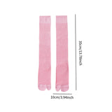 Maxbell Thin Long Tabi Sandal Socks Big Toe Separated for Women Flip Flops Accessory Pink