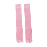 Maxbell Thin Long Tabi Sandal Socks Big Toe Separated for Women Flip Flops Accessory Pink