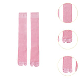 Maxbell Thin Long Tabi Sandal Socks Big Toe Separated for Women Flip Flops Accessory Pink