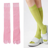 Maxbell Thin Long Tabi Sandal Socks Big Toe Separated for Women Flip Flops Accessory Pink