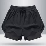 Maxbell Men's Workout Shorts Athletic Running Shorts for Football Beach Bodybuilding L Black