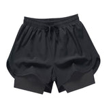 Maxbell Men's Workout Shorts Athletic Running Shorts for Football Beach Bodybuilding L Black
