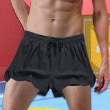 Maxbell Men's Workout Shorts Athletic Running Shorts for Football Beach Bodybuilding L Black
