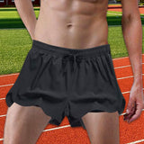 Maxbell Men's Workout Shorts Athletic Running Shorts for Football Beach Bodybuilding XL Black