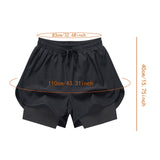 Maxbell Men's Workout Shorts Athletic Running Shorts for Football Beach Bodybuilding 3XL Black
