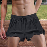 Maxbell Men's Workout Shorts Athletic Running Shorts for Football Beach Bodybuilding 3XL Black