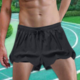 Maxbell Men's Workout Shorts Athletic Running Shorts for Football Beach Bodybuilding 4XL Black