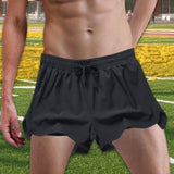 Maxbell Men's Workout Shorts Athletic Running Shorts for Football Beach Bodybuilding 4XL Black