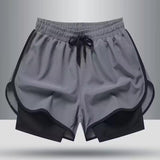 Maxbell Men's Workout Shorts Athletic Running Shorts for Football Beach Bodybuilding L Gray