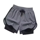Maxbell Men's Workout Shorts Athletic Running Shorts for Football Beach Bodybuilding L Gray