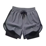 Maxbell Men's Workout Shorts Athletic Running Shorts for Football Beach Bodybuilding L Gray