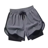 Maxbell Men's Workout Shorts Athletic Running Shorts for Football Beach Bodybuilding XL Gray