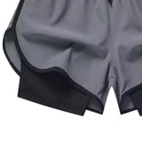 Maxbell Men's Workout Shorts Athletic Running Shorts for Football Beach Bodybuilding 2XL Gray