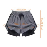 Maxbell Men's Workout Shorts Athletic Running Shorts for Football Beach Bodybuilding 2XL Gray