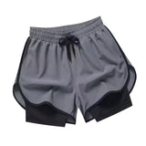 Maxbell Men's Workout Shorts Athletic Running Shorts for Football Beach Bodybuilding 2XL Gray