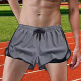 Maxbell Men's Workout Shorts Athletic Running Shorts for Football Beach Bodybuilding 2XL Gray