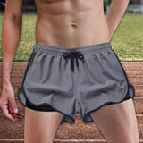 Maxbell Men's Workout Shorts Athletic Running Shorts for Football Beach Bodybuilding 2XL Gray