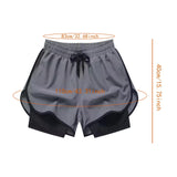 Maxbell Men's Workout Shorts Athletic Running Shorts for Football Beach Bodybuilding 3XL Gray