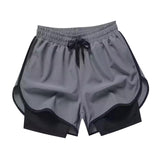 Maxbell Men's Workout Shorts Athletic Running Shorts for Football Beach Bodybuilding 3XL Gray