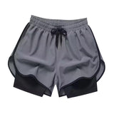Maxbell Men's Workout Shorts Athletic Running Shorts for Football Beach Bodybuilding 4XL Gray