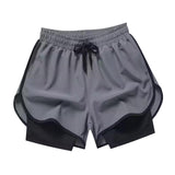 Maxbell Men's Workout Shorts Athletic Running Shorts for Football Beach Bodybuilding 4XL Gray
