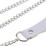 Maxbell Punk Collar Choker Adjustable Vingate PU Leather O Ring Choker Necklace white