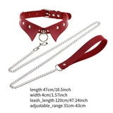 Maxbell Punk Collar Choker Adjustable Vingate PU Leather O Ring Choker Necklace red