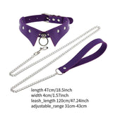 Maxbell Punk Collar Choker Adjustable Vingate PU Leather O Ring Choker Necklace purple