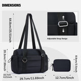 Maxbell Travel Gym Bag with Removable Small Wallet Duffle Bag for Weekend Yoga Dance Black