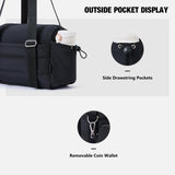 Maxbell Travel Gym Bag with Removable Small Wallet Duffle Bag for Weekend Yoga Dance Black