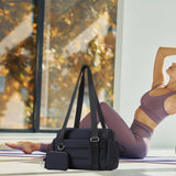 Maxbell Travel Gym Bag with Removable Small Wallet Duffle Bag for Weekend Yoga Dance Black
