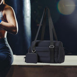 Maxbell Travel Gym Bag with Removable Small Wallet Duffle Bag for Weekend Yoga Dance Black