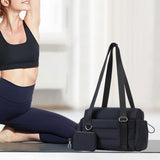 Maxbell Travel Gym Bag with Removable Small Wallet Duffle Bag for Weekend Yoga Dance Black