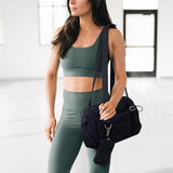 Maxbell Travel Gym Bag with Removable Small Wallet Duffle Bag for Weekend Yoga Dance Black