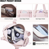 Maxbell Travel Gym Bag with Removable Small Wallet Duffle Bag for Weekend Yoga Dance Pink