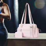 Maxbell Travel Gym Bag with Removable Small Wallet Duffle Bag for Weekend Yoga Dance Pink