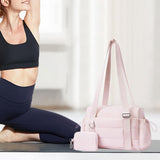 Maxbell Travel Gym Bag with Removable Small Wallet Duffle Bag for Weekend Yoga Dance Pink