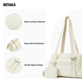 Maxbell Travel Gym Bag with Removable Small Wallet Duffle Bag for Weekend Yoga Dance Beige