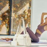 Maxbell Travel Gym Bag with Removable Small Wallet Duffle Bag for Weekend Yoga Dance Beige