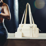 Maxbell Travel Gym Bag with Removable Small Wallet Duffle Bag for Weekend Yoga Dance Beige