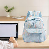 Maxbell Kids Backpack Chic Large Capacity Book Bag for Middle High School Boys Girls Blue